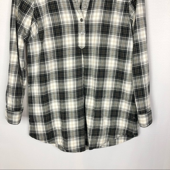 J. Jill Petite Uncommon Threads Top Button Side Pockets Long Sleeve Flannel XS - Picture 4 of 7